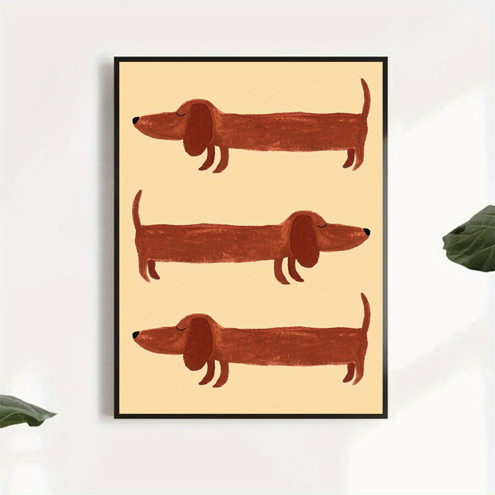 Affiche Chien Saucisse : poster art moderne pour une décoration chaleureuse et stylée.