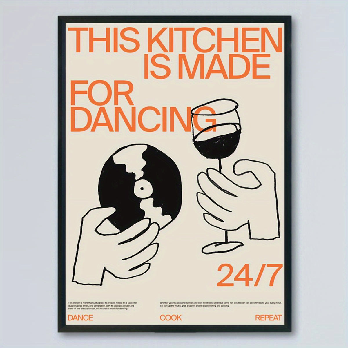 Affiche Cuisine Musique Pour Danser 24/7