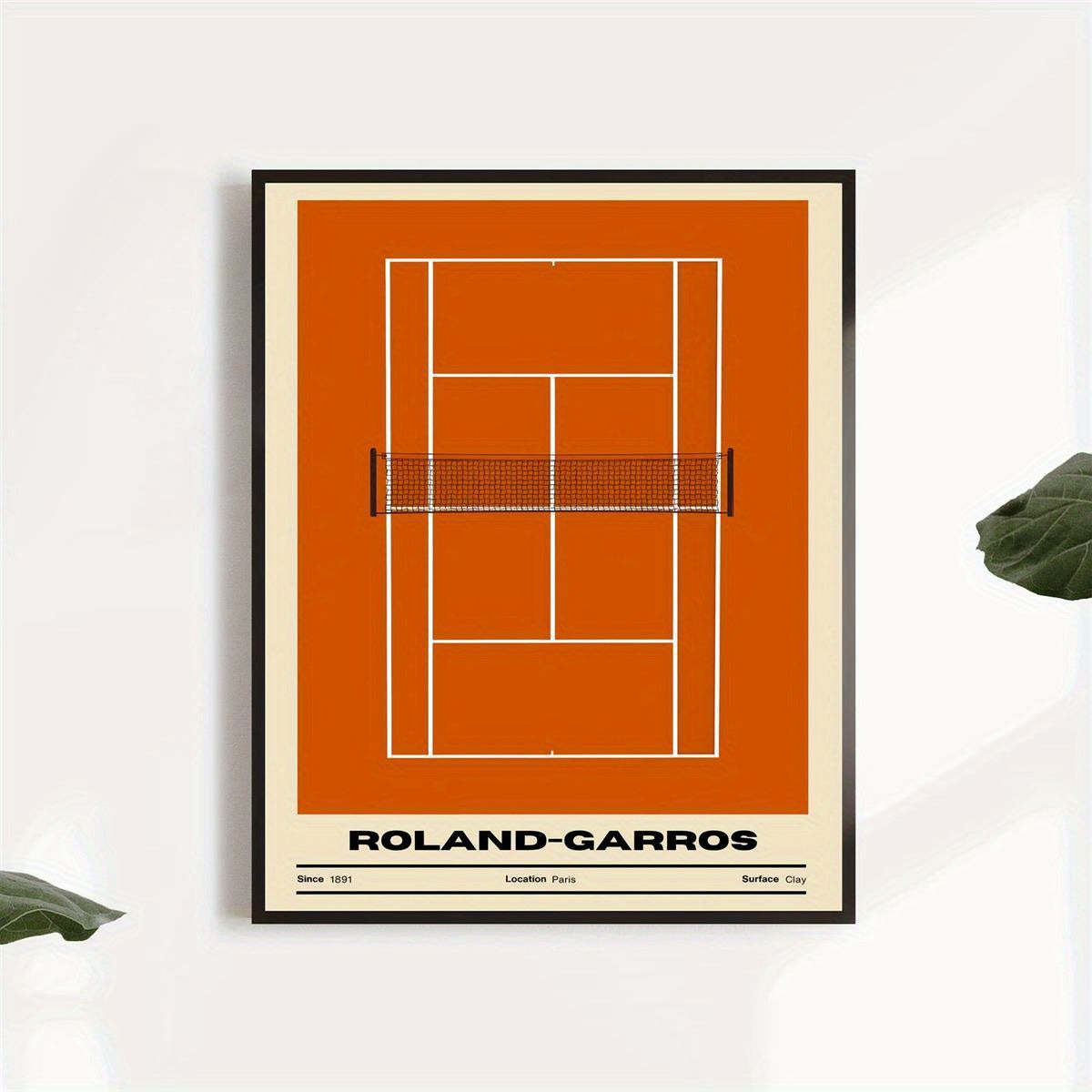 Affiche Rolland-Garros Vintage, un design moderne pour une ambiance chaleureuse et artistique.