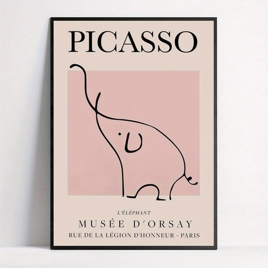 Affiche Picasso éléphant, une œuvre d'art moderne qui évoque la nature avec élégance et douceur.