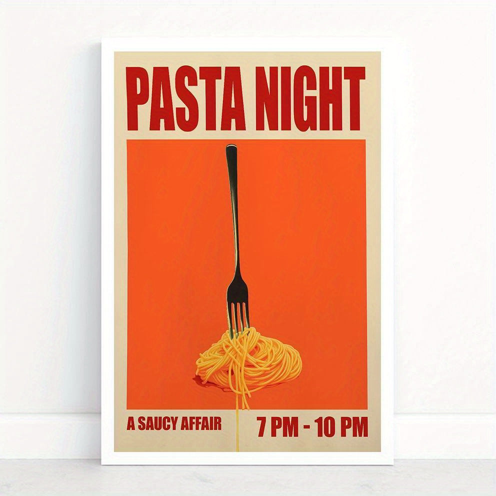 Affiche pasta : une décoration chaleureuse pour une soirée gourmande et italienne en cuisine.