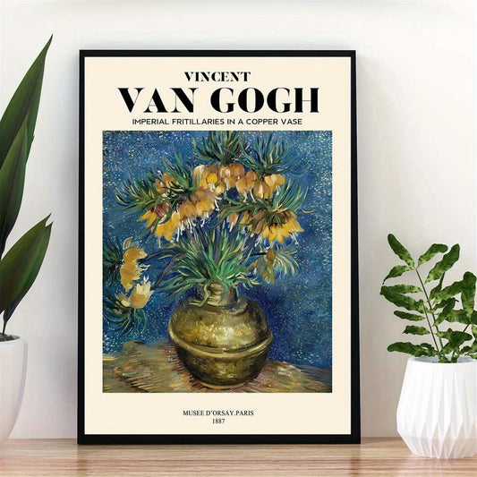 Affiche Vincent Van Gogh : Fritillaires en Vase, une nature morte impressionniste éblouissante.