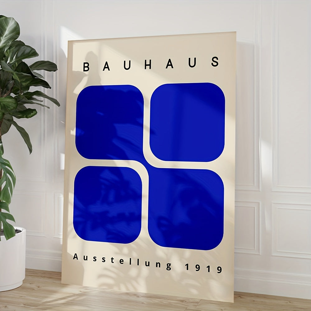 Affiche Bauhaus Carrés Bleus 1919