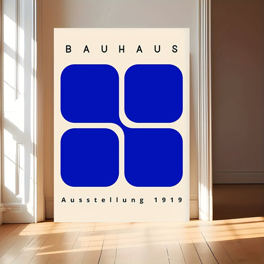 Affiche Bauhaus Carrés Bleus 1919, une décoration moderne et chaleureuse pour un intérieur stylé.