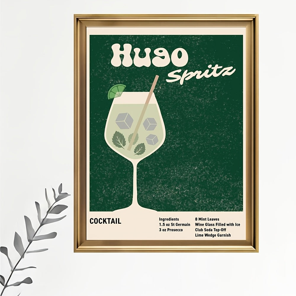 Affiche Hugo Spritz, vintage et élégante, idéale pour votre cuisine et une ambiance chaleureuse.