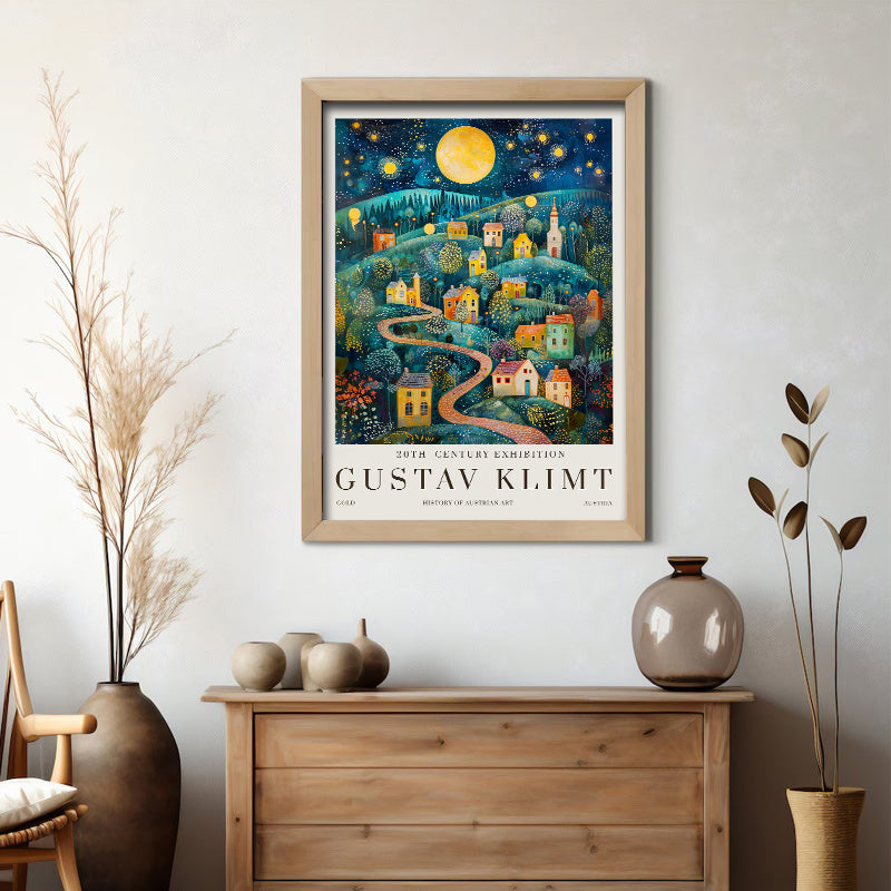 Affiche Gustav Klimt Pleine Lune Et Paysages Étoilés