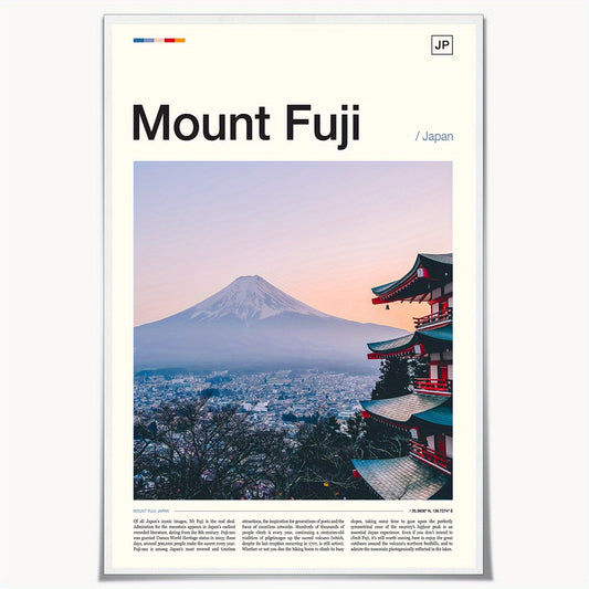 Affiche Japon - Mont Fuji, art moderne et vintage, design chaleureux pour une décoration stylée.