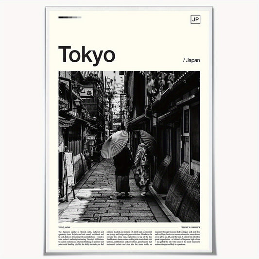 Affiche Tokyo en noir et blanc, un design artistique vintage pour une décoration moderne et chaleureuse.