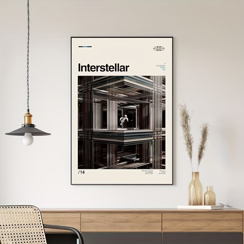 Affiche Interstellar : poster de film moderne, décoration murale élégante pour un intérieur chaleureux.