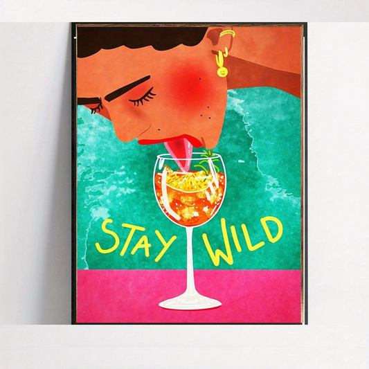 Affiche Stay Wild : un appel à la libération de la femme contre le patriarcat, avec style.