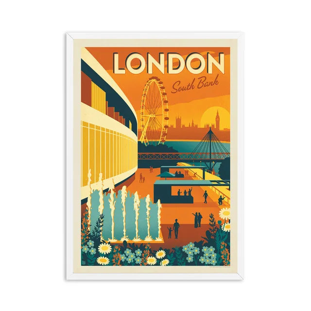 Affiche Londres - South Bank : une touche vintage pour une décoration moderne et chaleureuse.