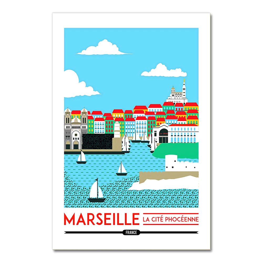 Affiche Marseille Retro - une touche vintage pour une décoration moderne et chaleureuse.