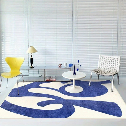 Tapis formes abstraites monochromes, vintage et lavable, pour un décor moderne et chaleureux.