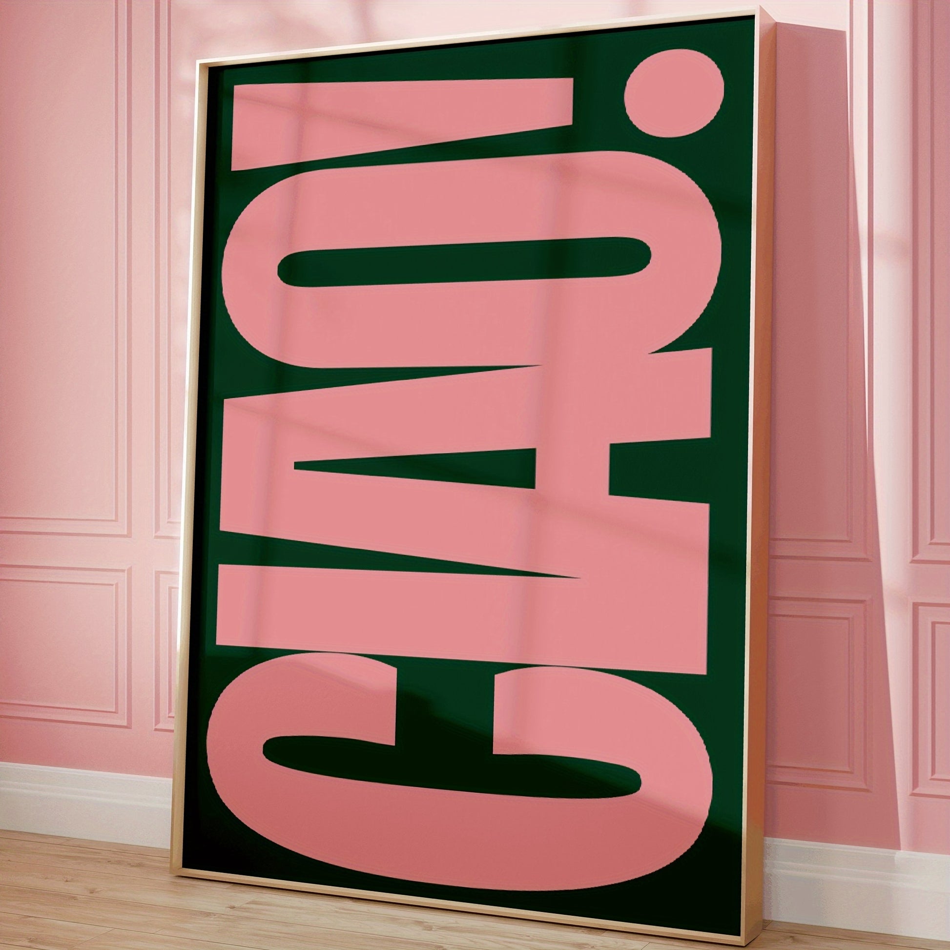 Affiche Ciao moderne, minimaliste et vintage, apportant une touche rose et chaleureuse à votre déco.