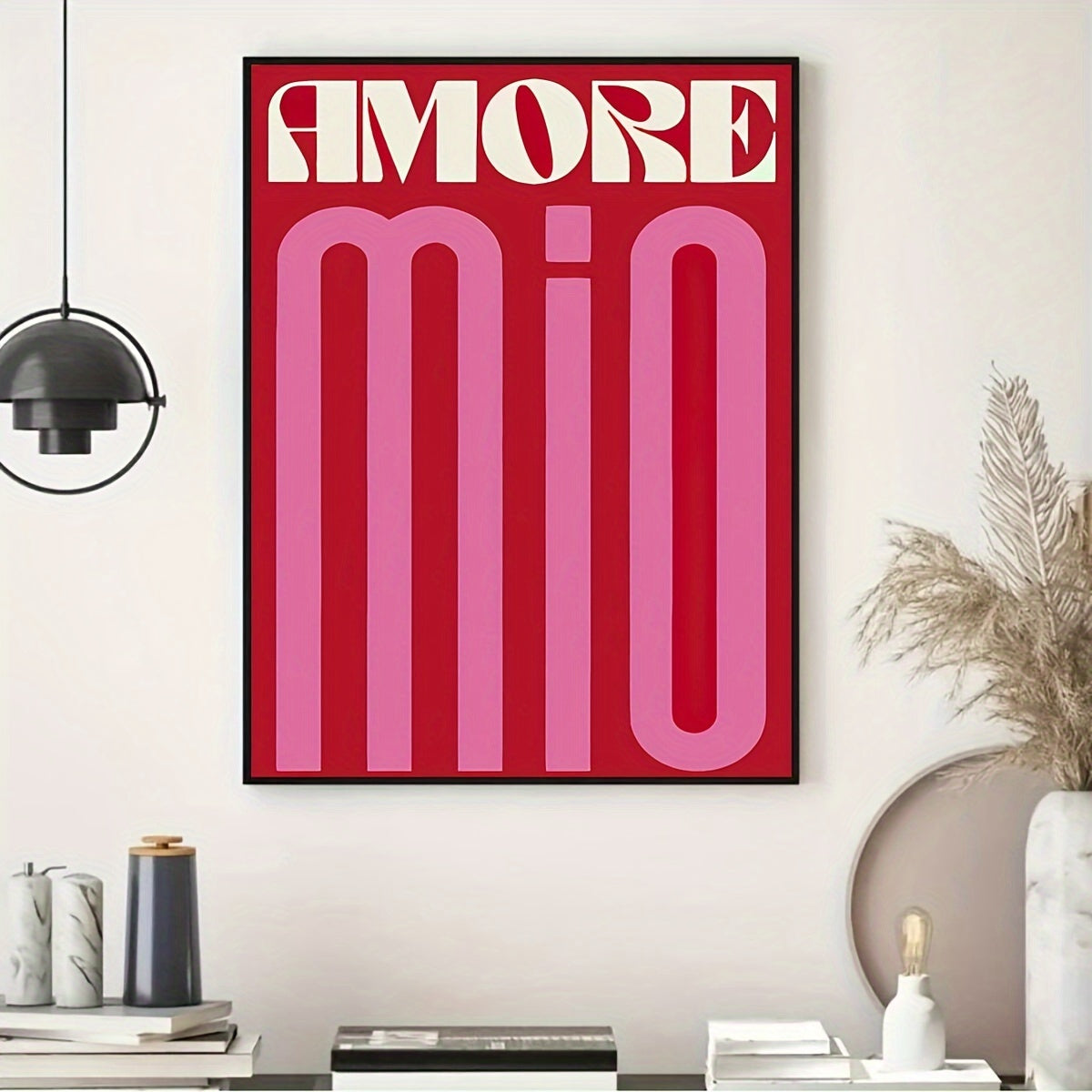 Affiche Amore Mio, décoration murale chic, affiche rétro et minimaliste pour une ambiance chaleureuse.